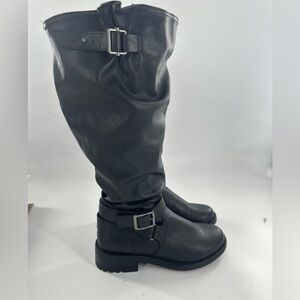 Torrid black oil knee boots. Size 10W
